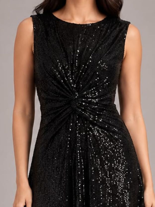 Sparkle Knot-Front Cocktail Dress | Formal Evening Wear