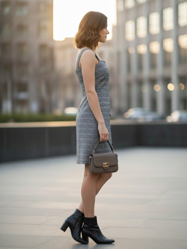 Women’s Plaid Sleeveless Dress | Chic Western Day-to-Night Dress