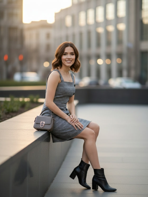 Women’s Plaid Sleeveless Dress | Chic Western Day-to-Night Dress