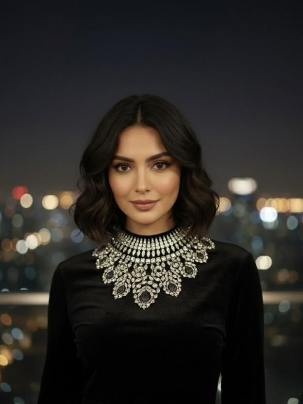 Crystal-Embellished Velvet Mini Dress