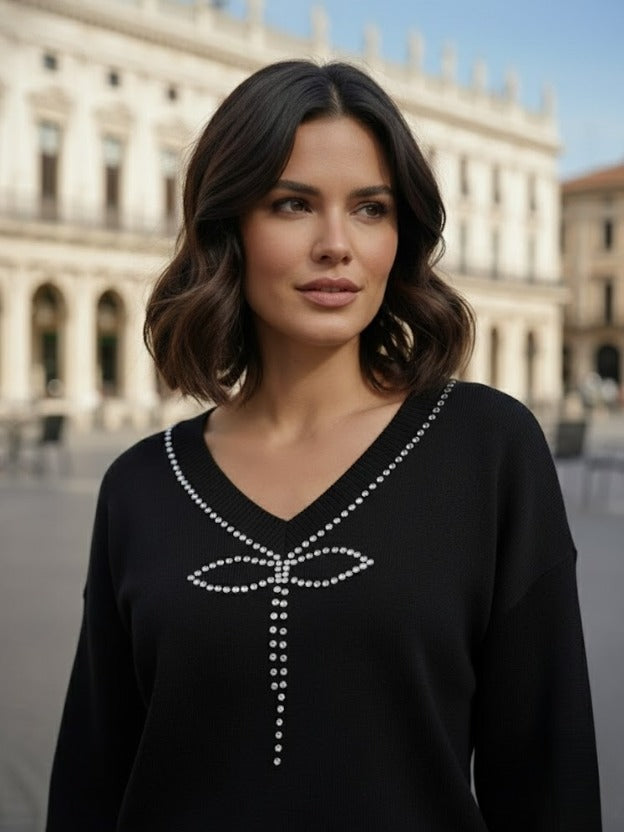 Classic V-Neck Knit Cord Set