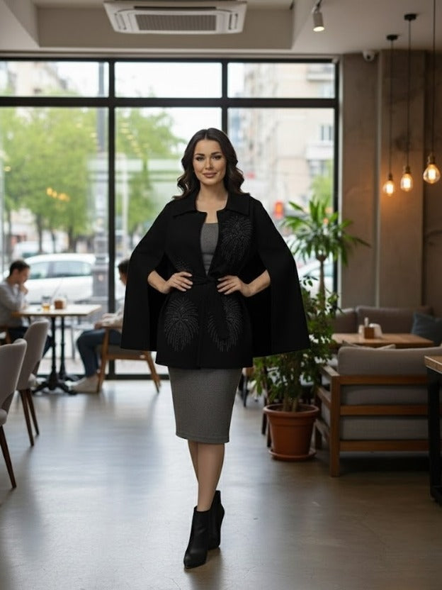 Luxury Embellished Belted Shrug