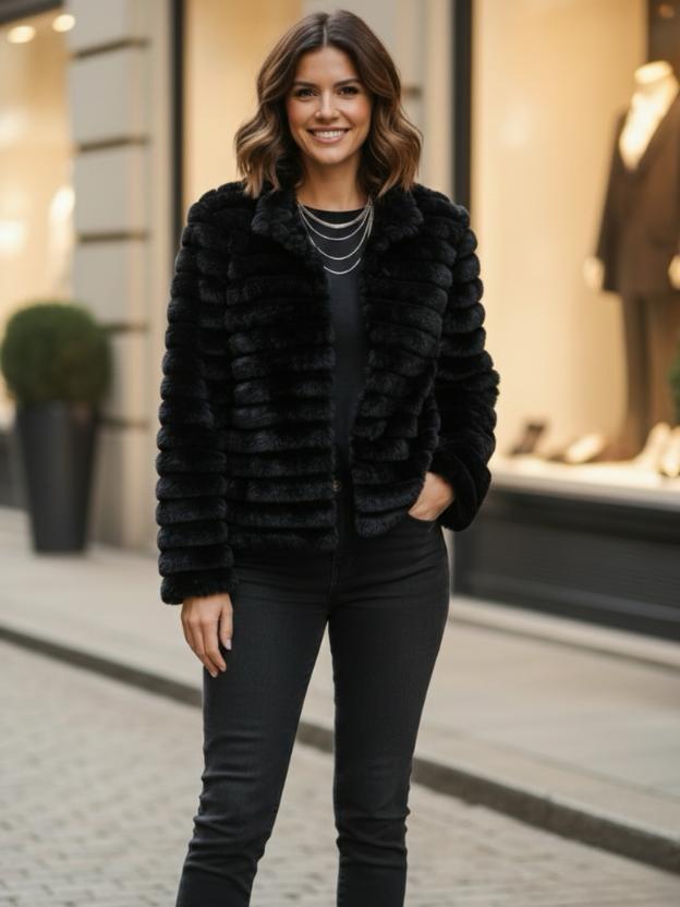 Luxury Faux Fur blazer for Women - Winter Wear