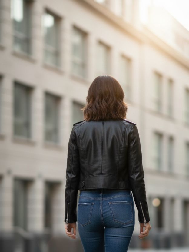 The Rebel Edge: Cropped Leather Jacket