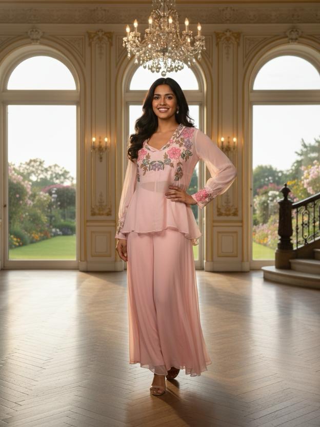 Women’s Stylish Peplum Co-Ord Set for Party & Occasion