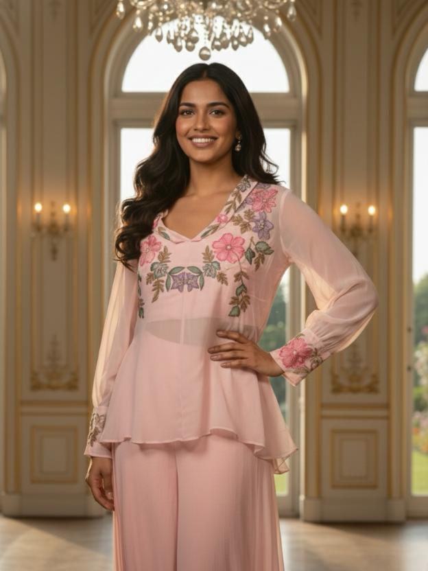 Women’s Stylish Peplum Co-Ord Set for Party & Occasion