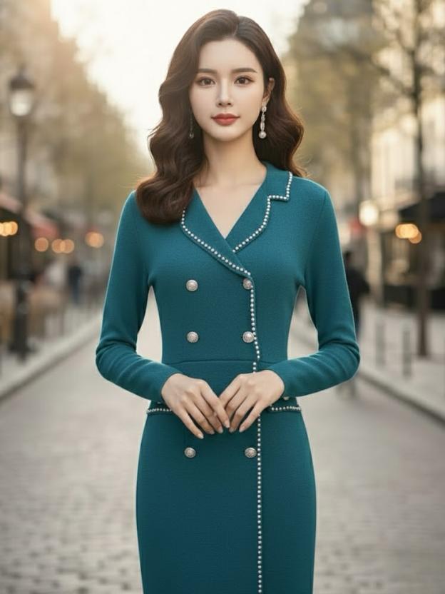 Premium Teal Bodycon Midi Dress | Women Formal Wear Dress