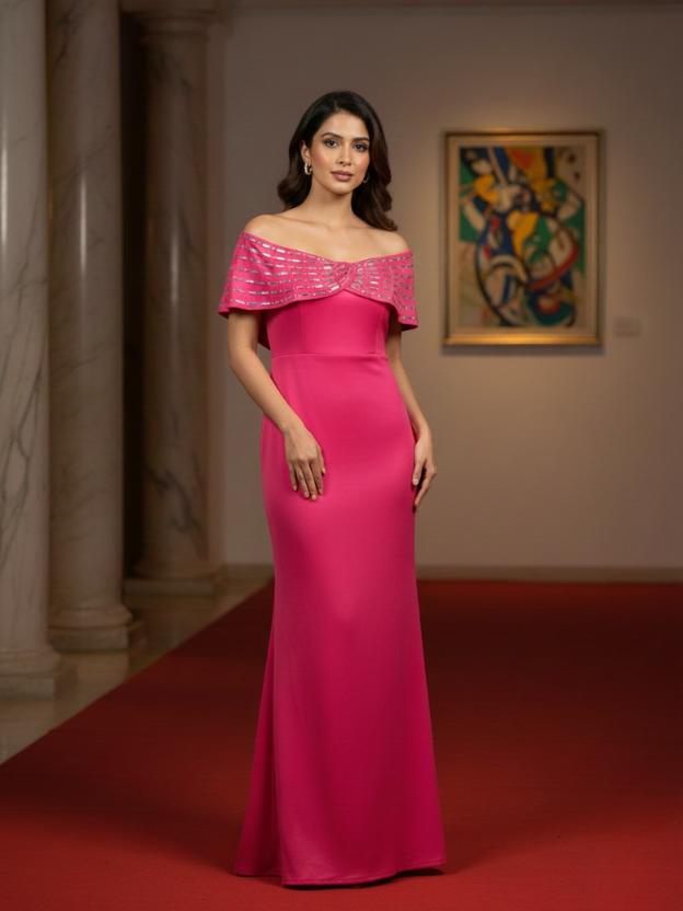 Elegant Off Shoulder Maxi Dress for Women | Evening Wear