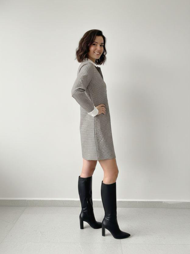 Women Checkered Shirt Dress | Button Down Mini Dress