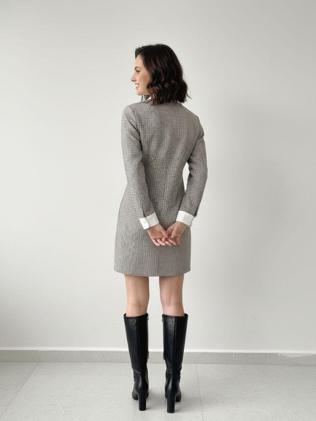 Women Checkered Shirt Dress | Button Down Mini Dress