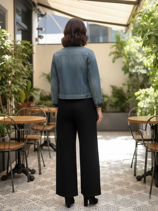 Blue Denim Top for Women | Designer Western Jacket-Style Top