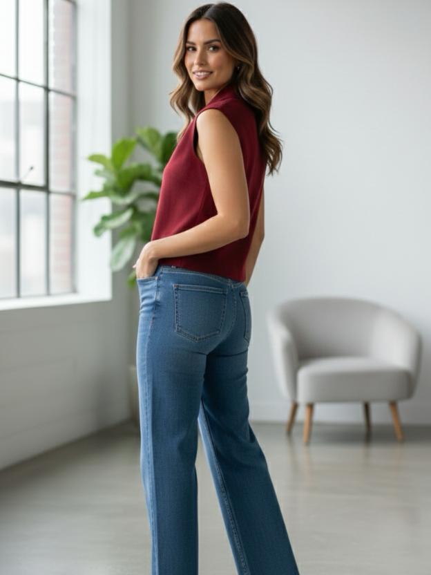 Stylish Maroon V-Neck Sleeveless Top for Women | Smart Casual Wear