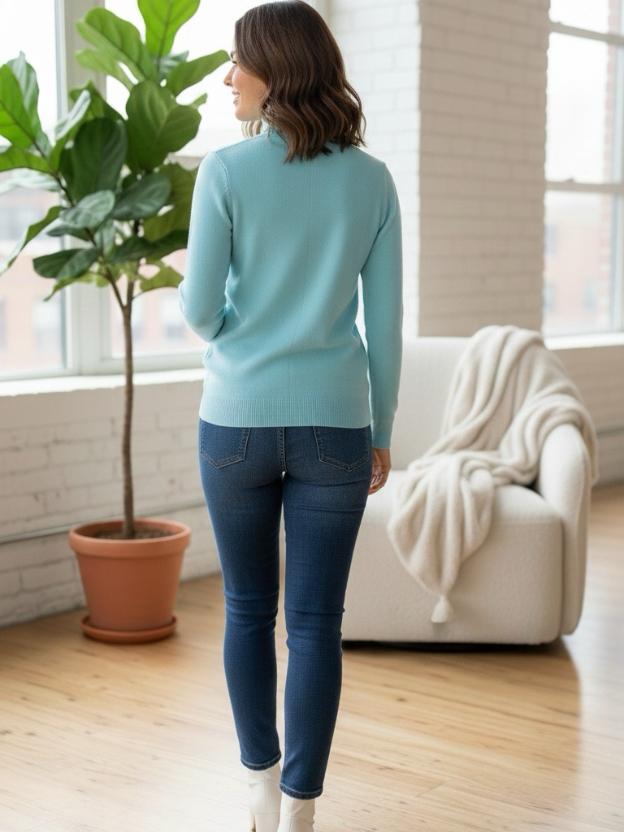 Soft Knit High-Neck Sweater Top for Women