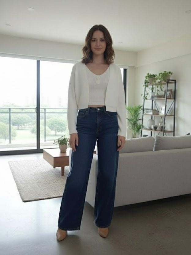 Ribbed Knit Crop Top with Open Front Shrug for Women