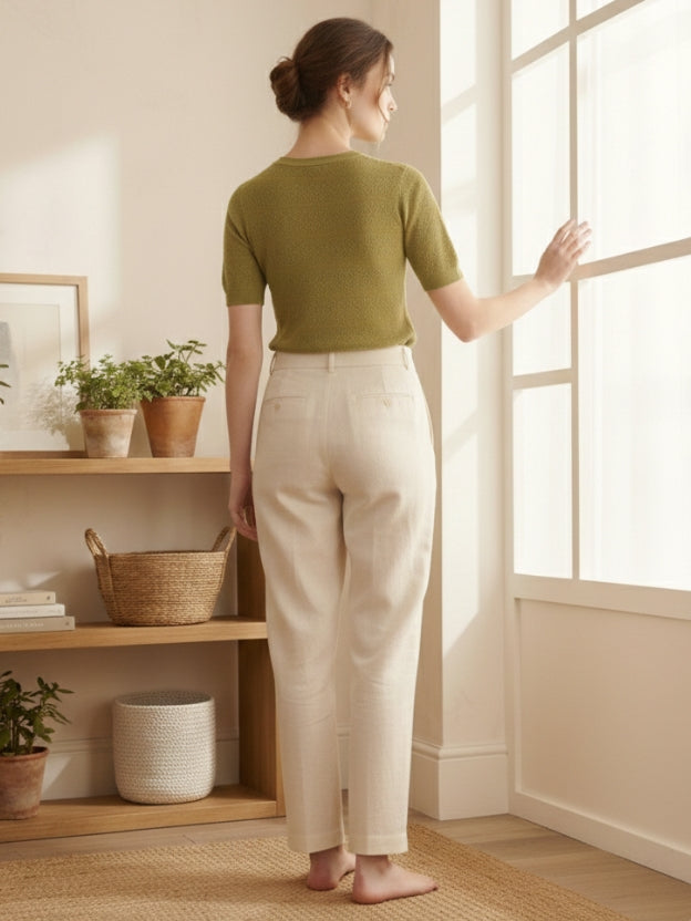 Short Sleeve Knit Top | Lightweight Textured for Daily Wear