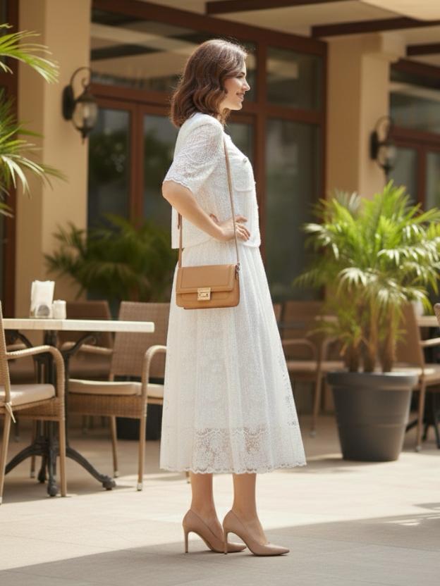 Elegant Lace Skirt & Top Set for Women | Chic Summer Two-Piece Outfit