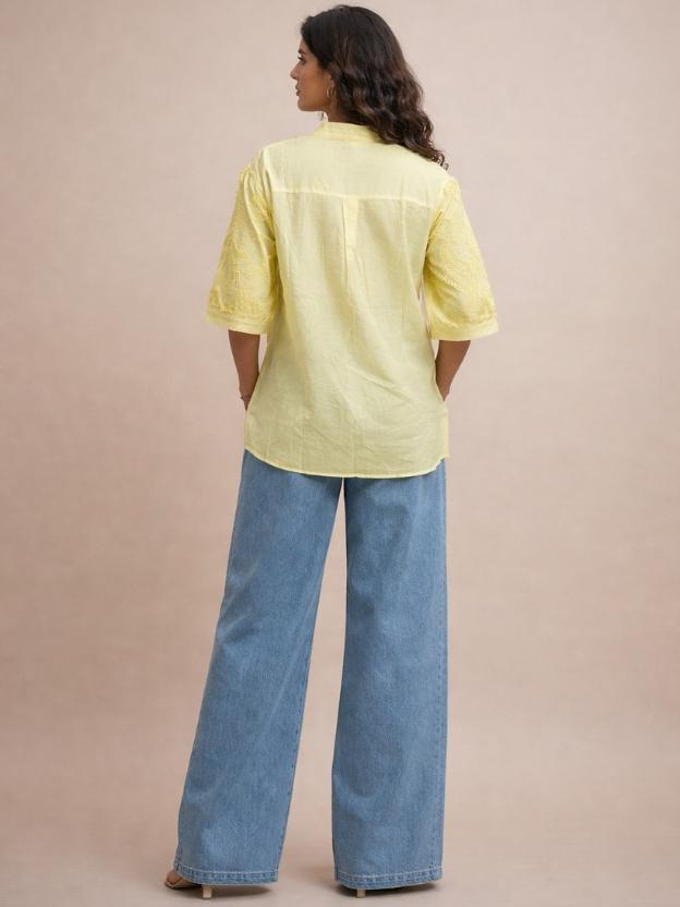 Embroidered Summer Top for Women | Lightweight Cotton Casual Shirt