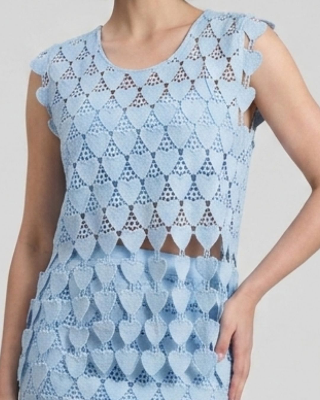 Marc Louis Designer Sleeveless Cutwork Midi Dress