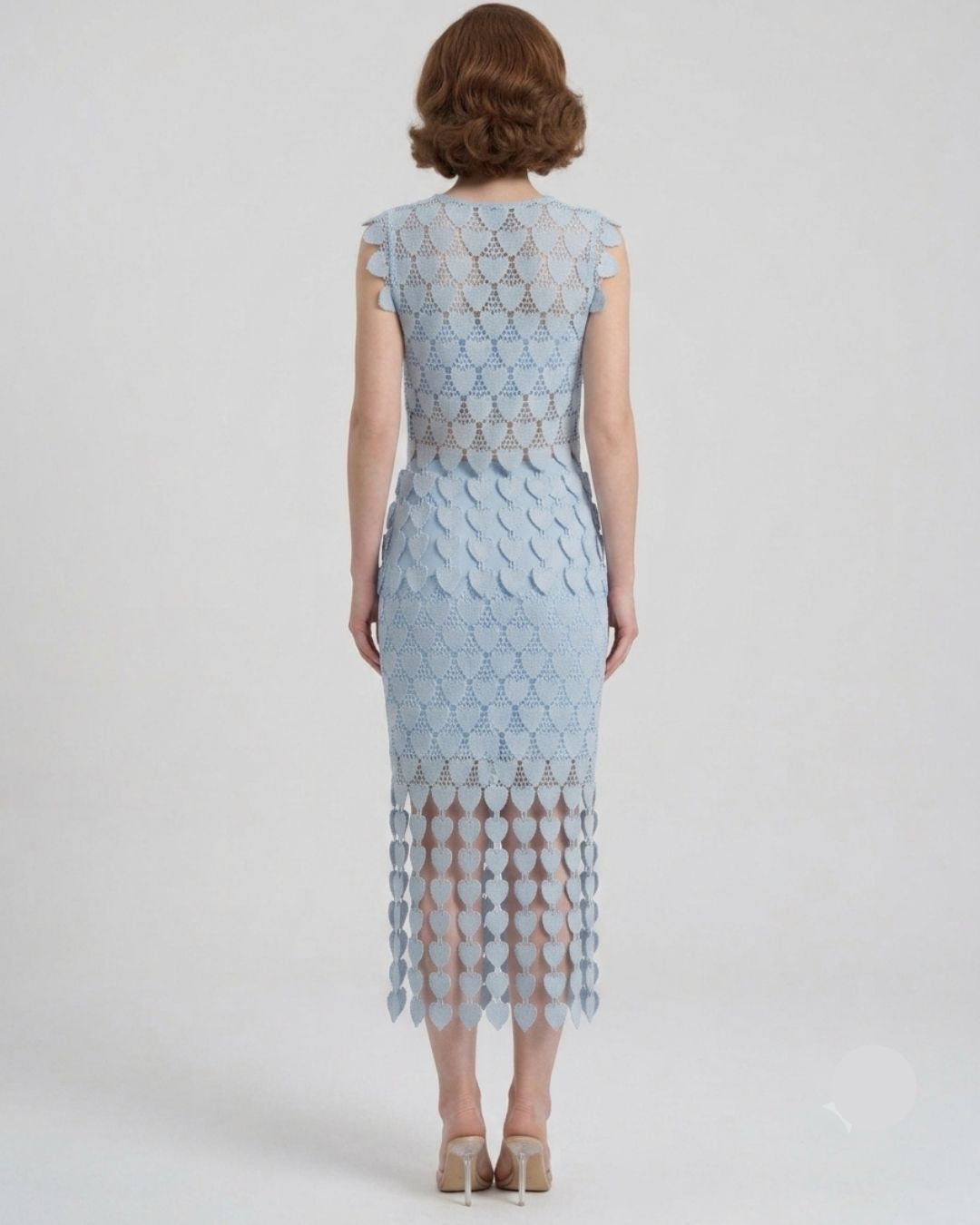 Marc Louis Designer Sleeveless Cutwork Midi Dress