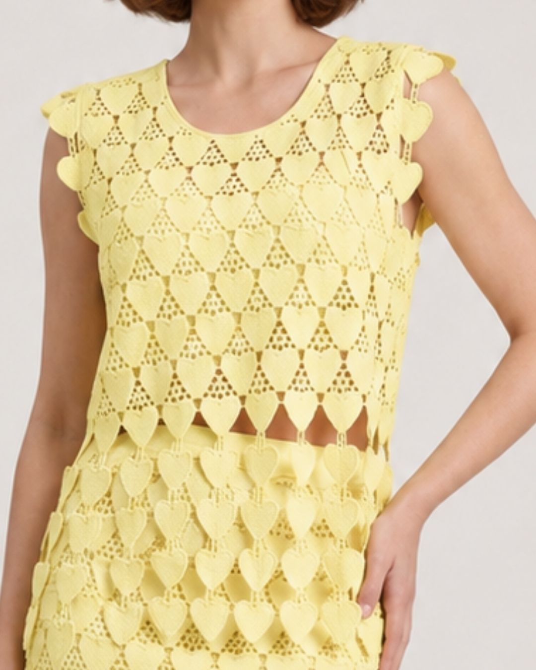 Marc Louis Designer Sleeveless Cutwork Midi Dress