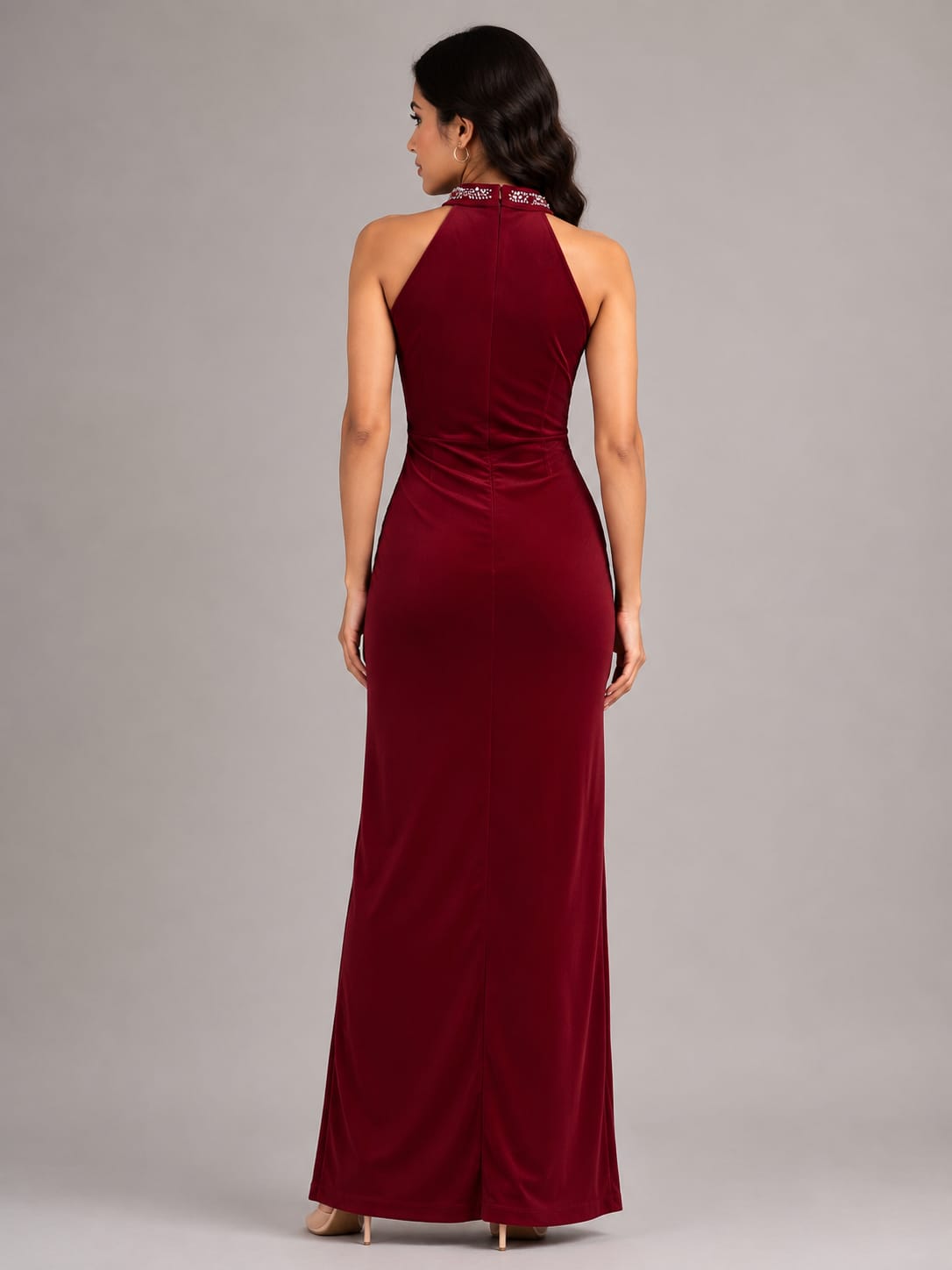 Embellished Gown Draped Gown