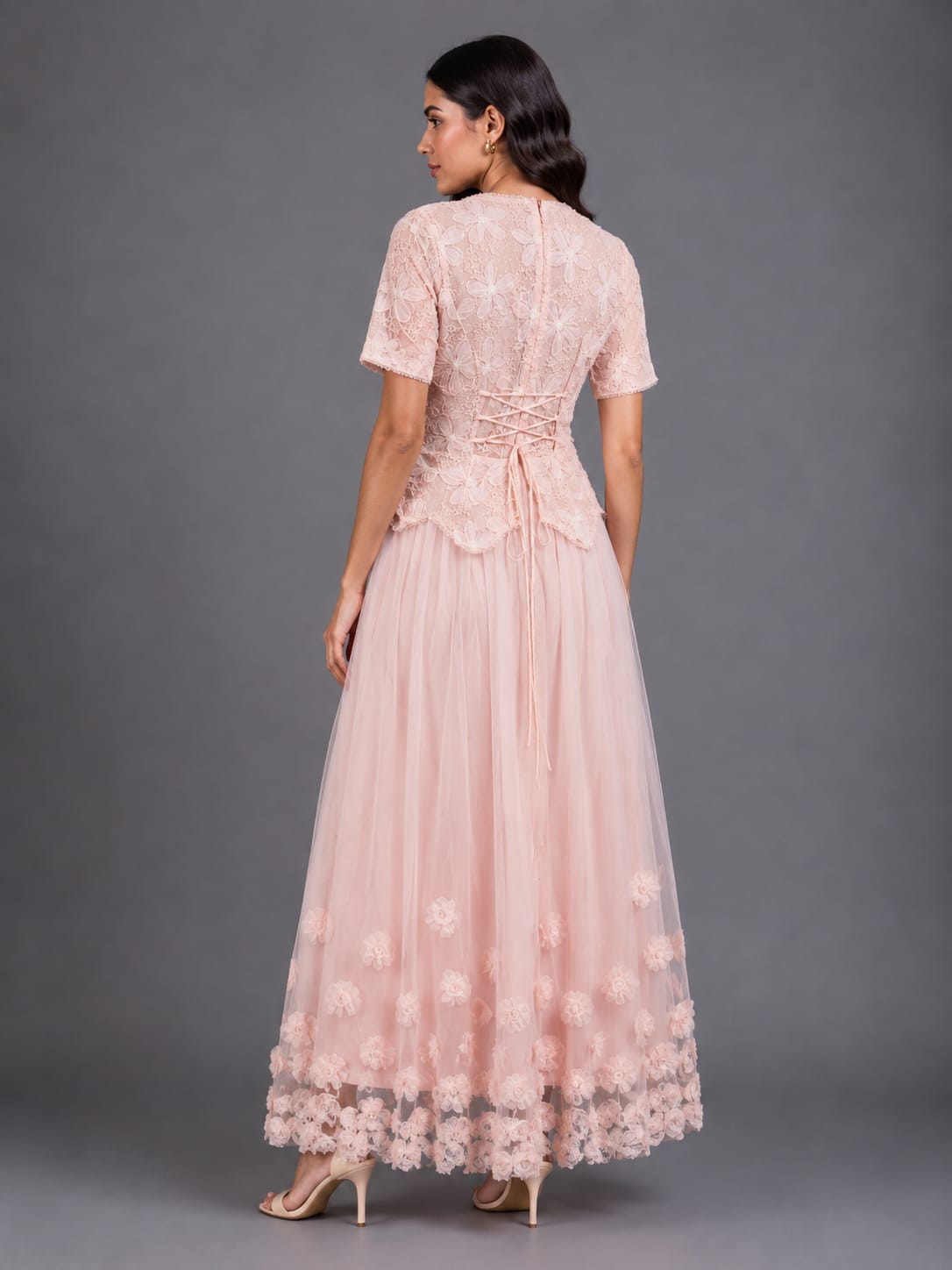 Blush Floral Lace Maxi