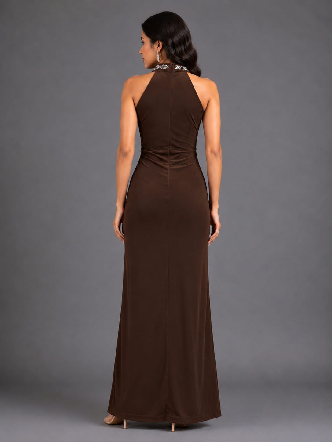 Embellished Gown Draped Gown