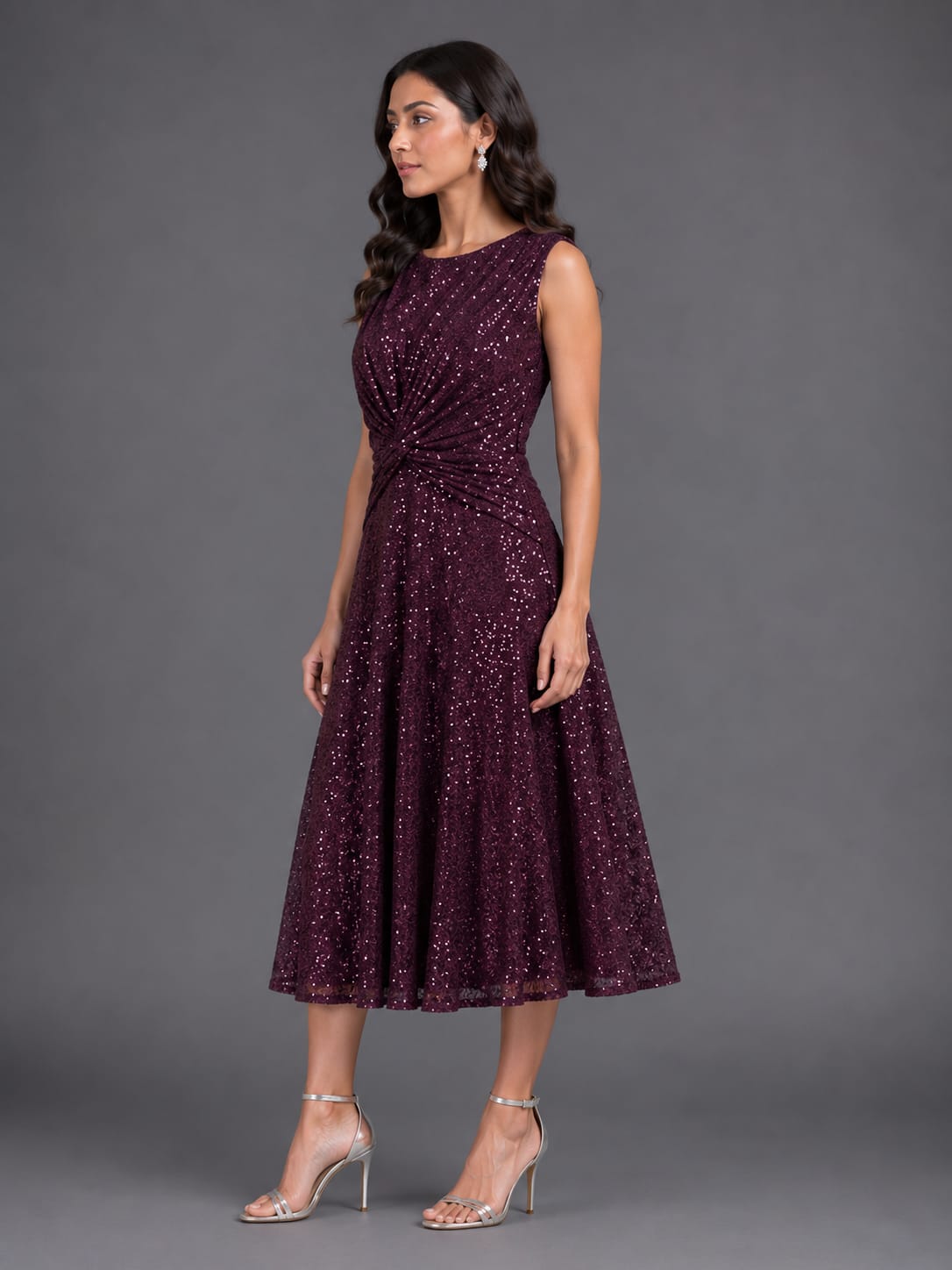 Sparkle Knot-Front Cocktail Dress | Formal Evening Wear