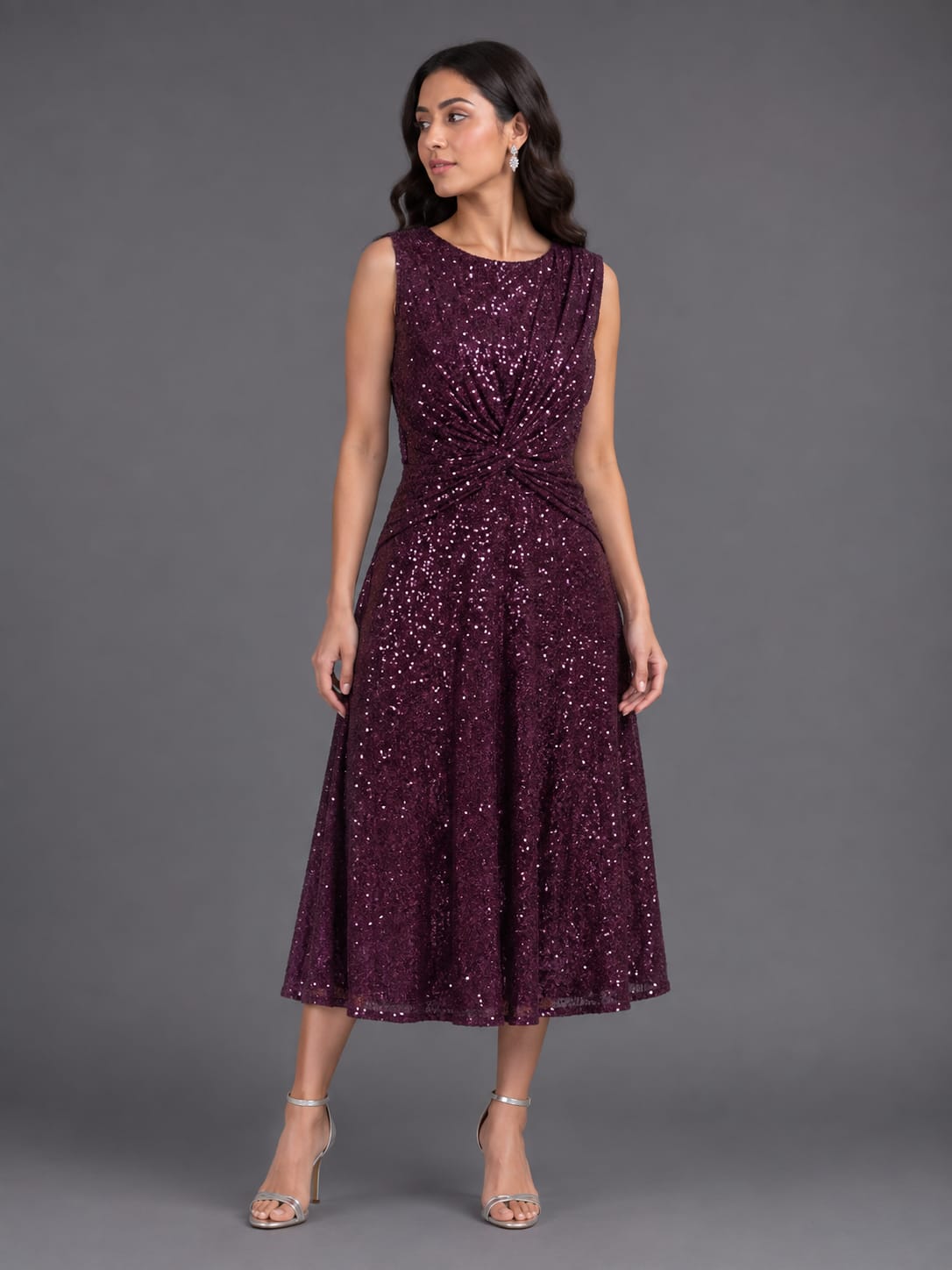 Sparkle Knot-Front Cocktail Dress | Formal Evening Wear