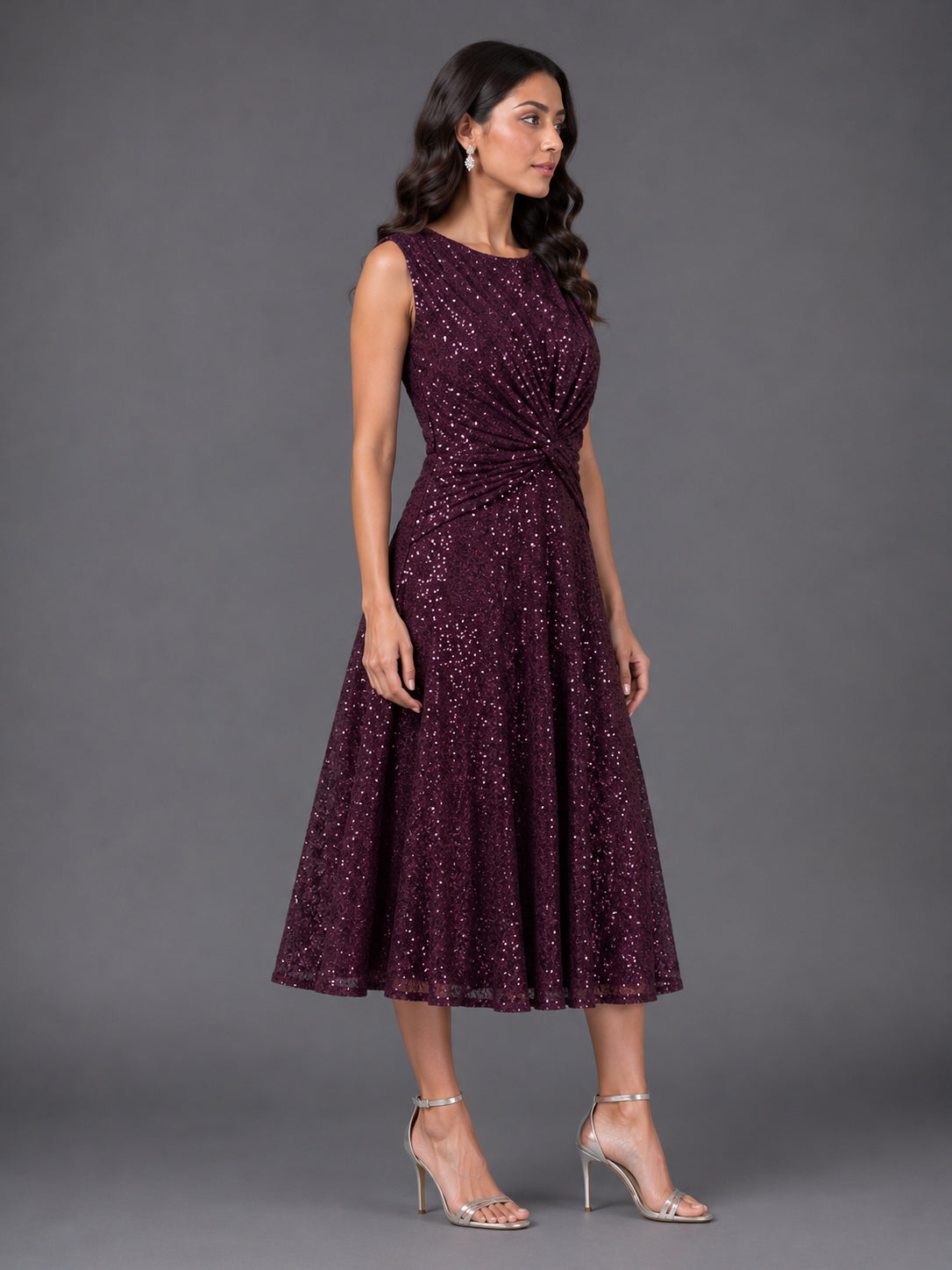 Sparkle Knot-Front Cocktail Dress | Formal Evening Wear