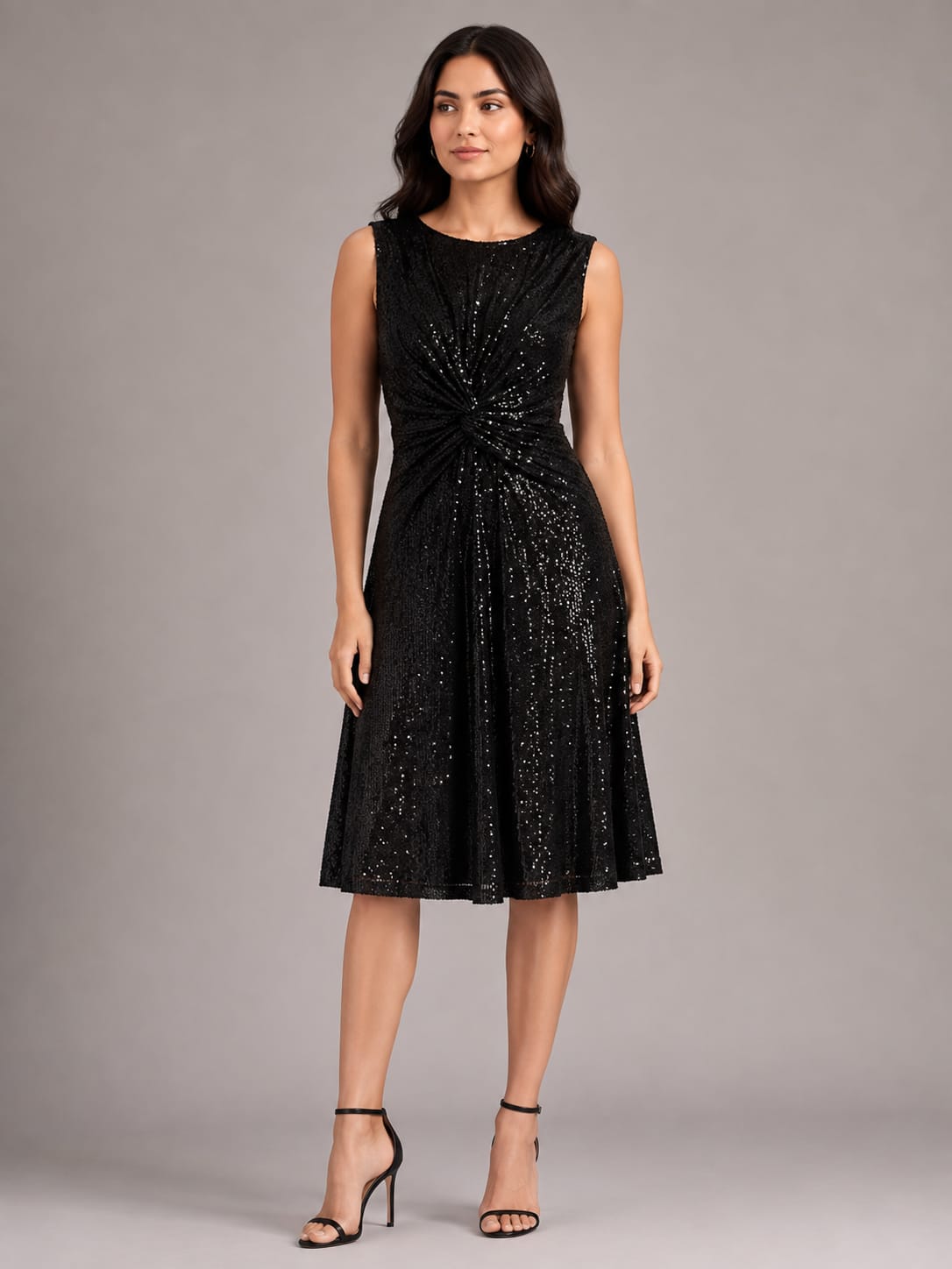 Sparkle Knot-Front Cocktail Dress | Formal Evening Wear