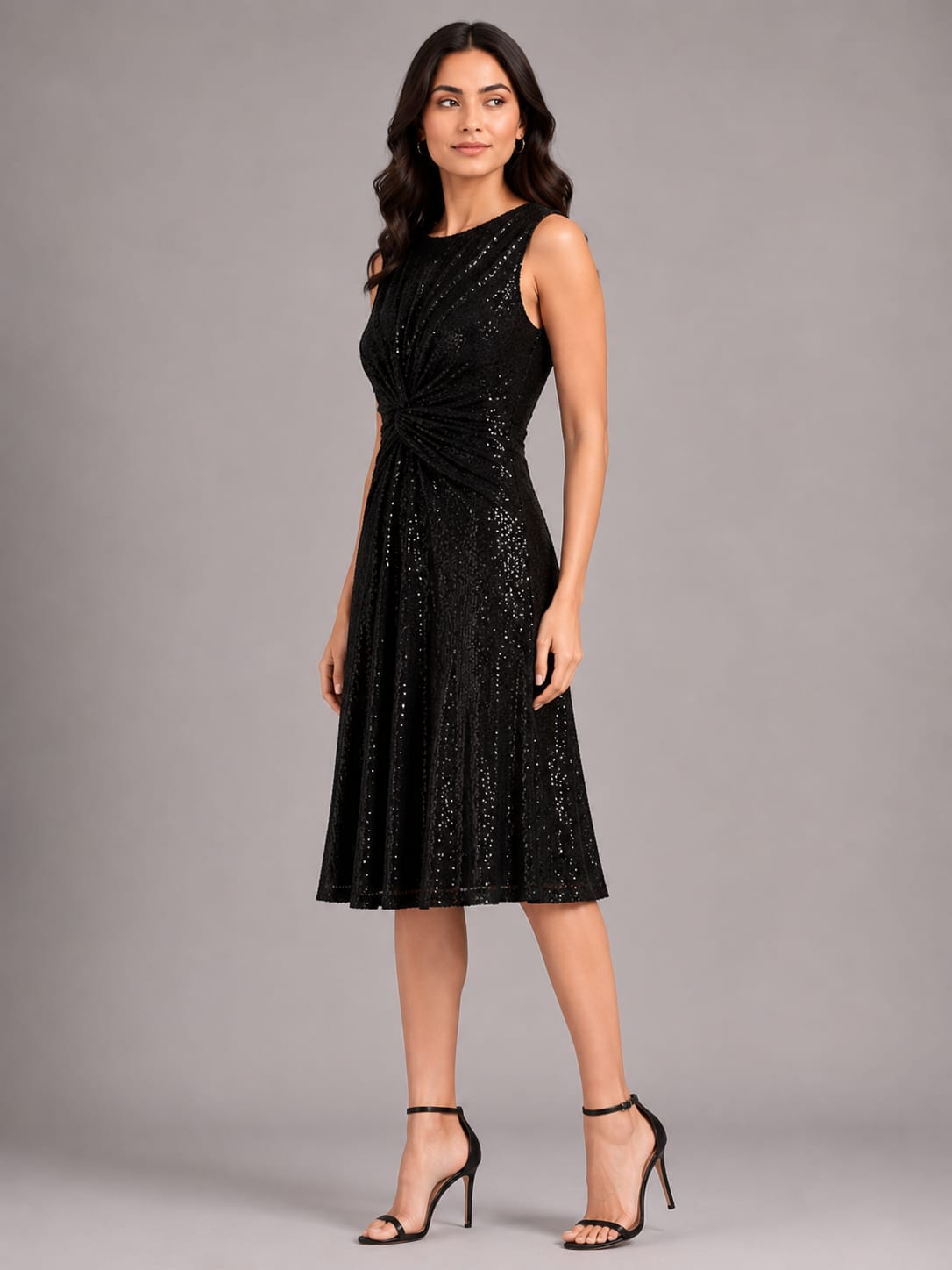 Sparkle Knot-Front Cocktail Dress | Formal Evening Wear