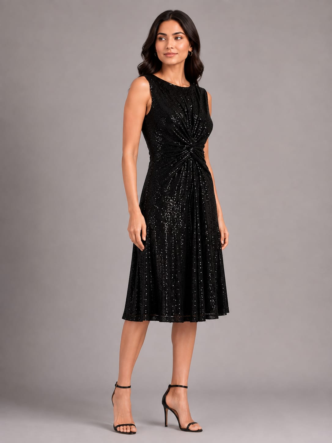 Sparkle Knot-Front Cocktail Dress | Formal Evening Wear