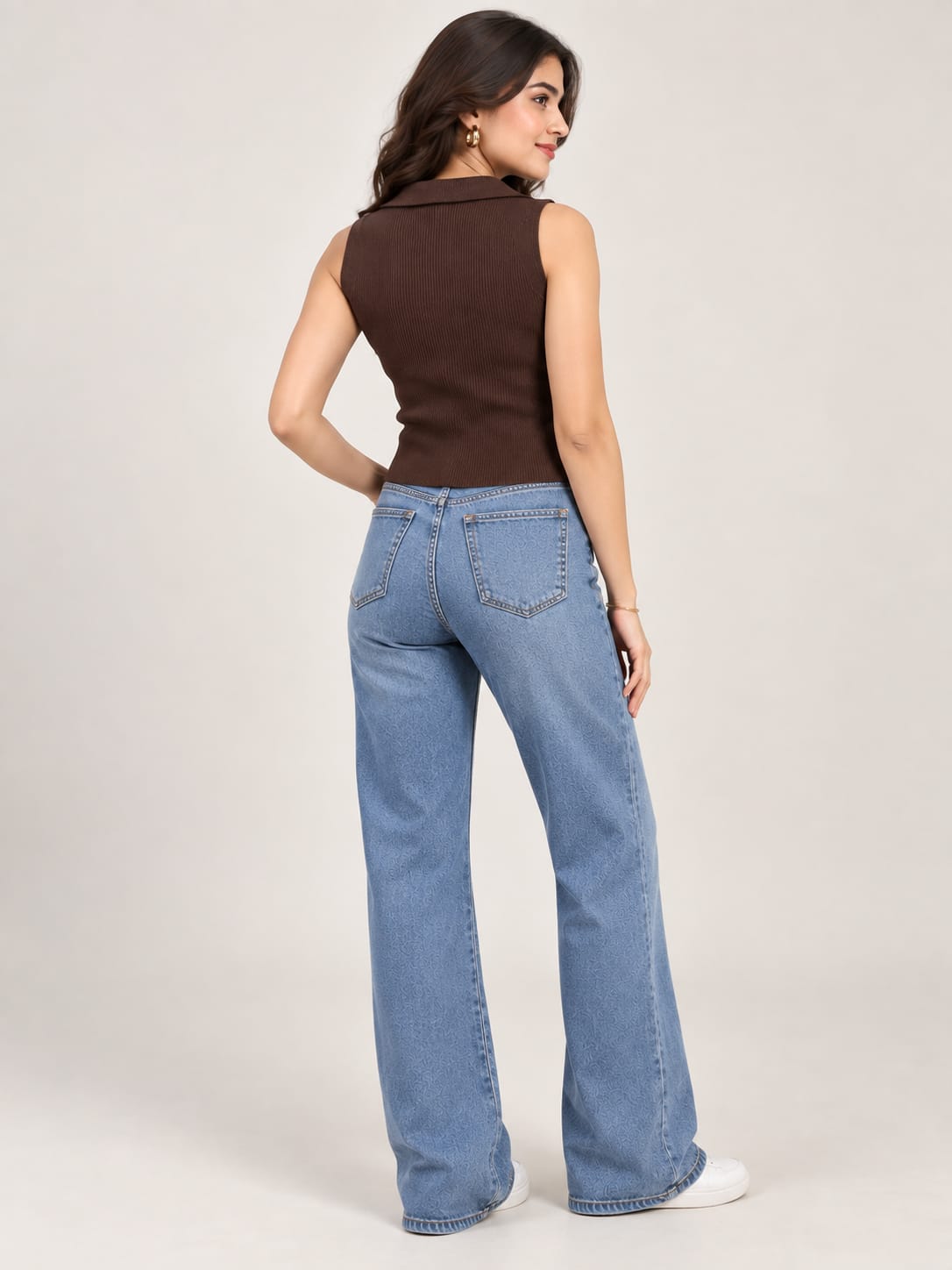 Black Button Front Top