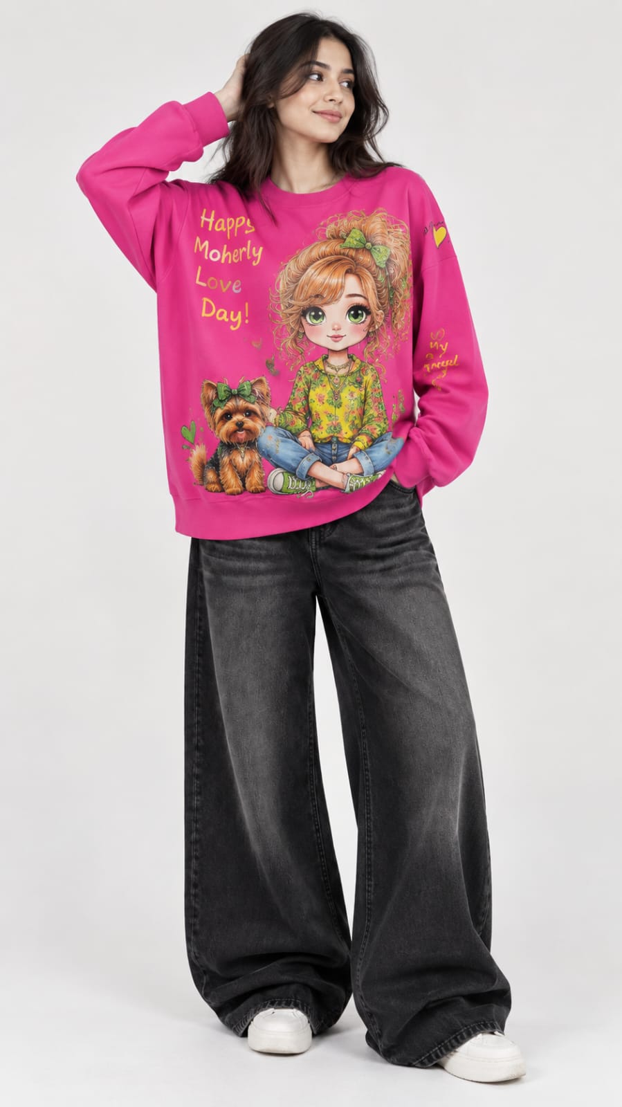 Pink Girl Puppy Sweatshirt