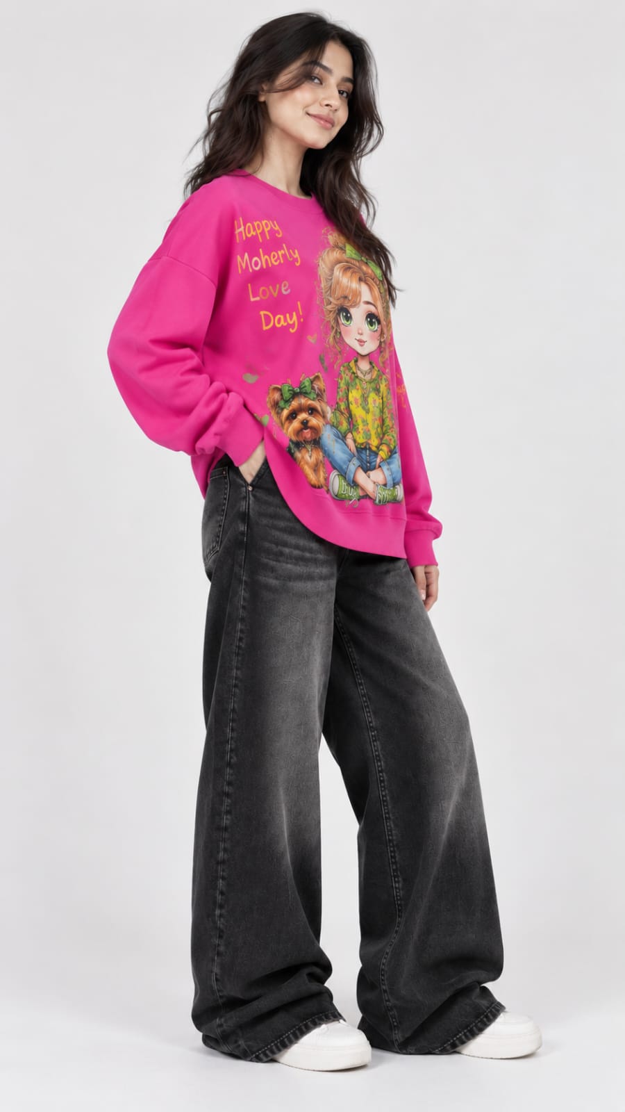 Pink Girl Puppy Sweatshirt