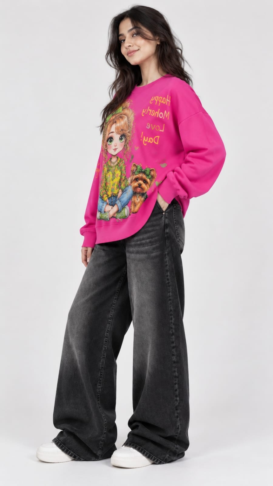 Pink Girl Puppy Sweatshirt