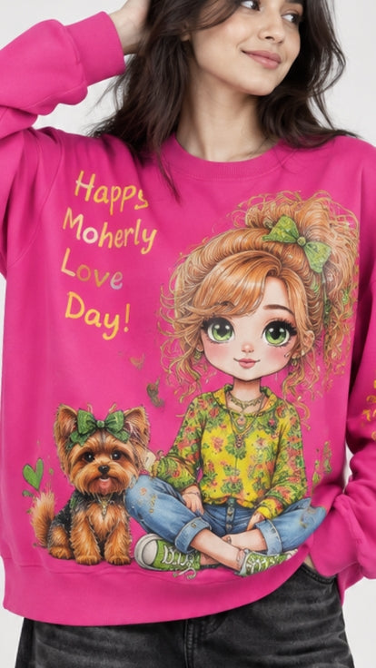 Pink Girl Puppy Sweatshirt