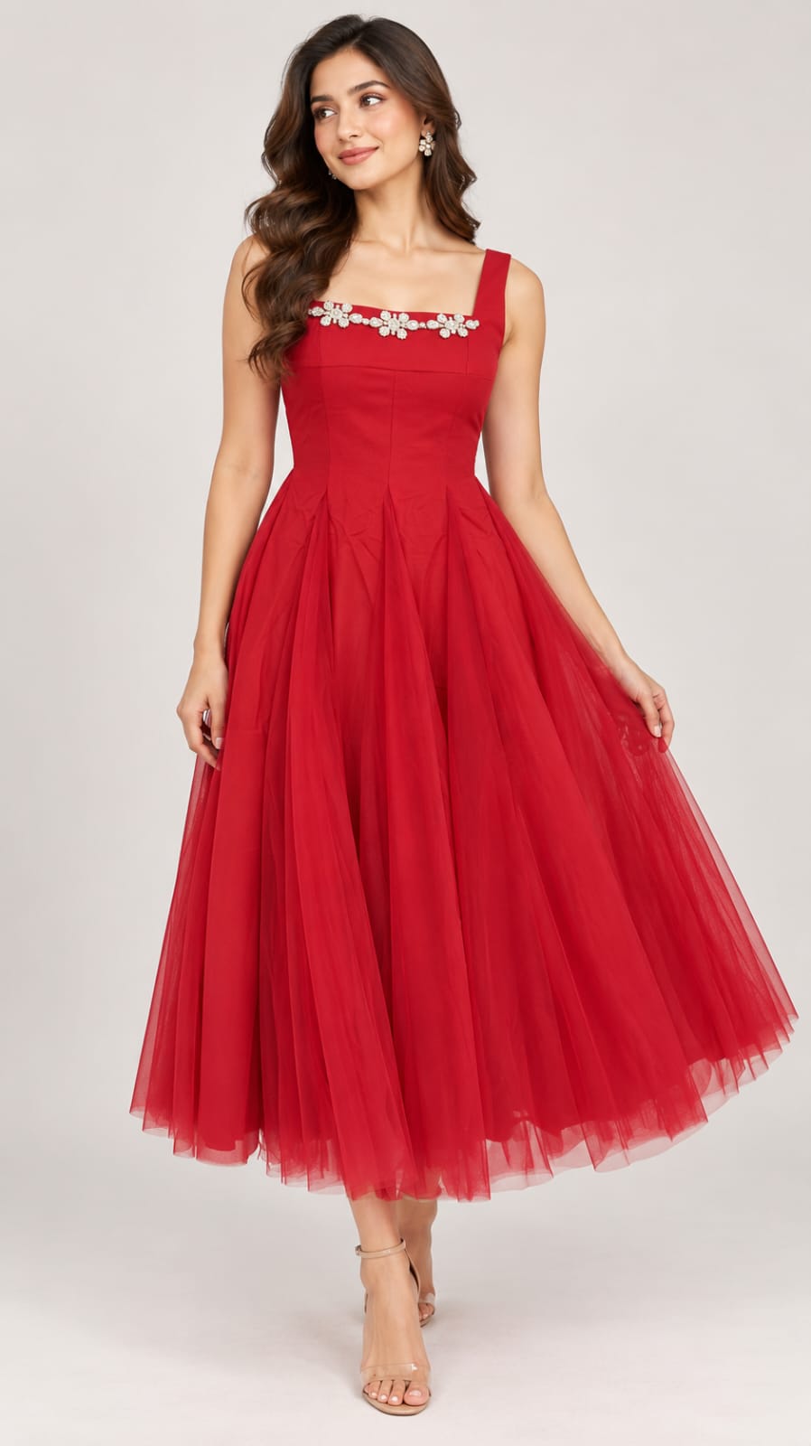 Woman net floral dress
