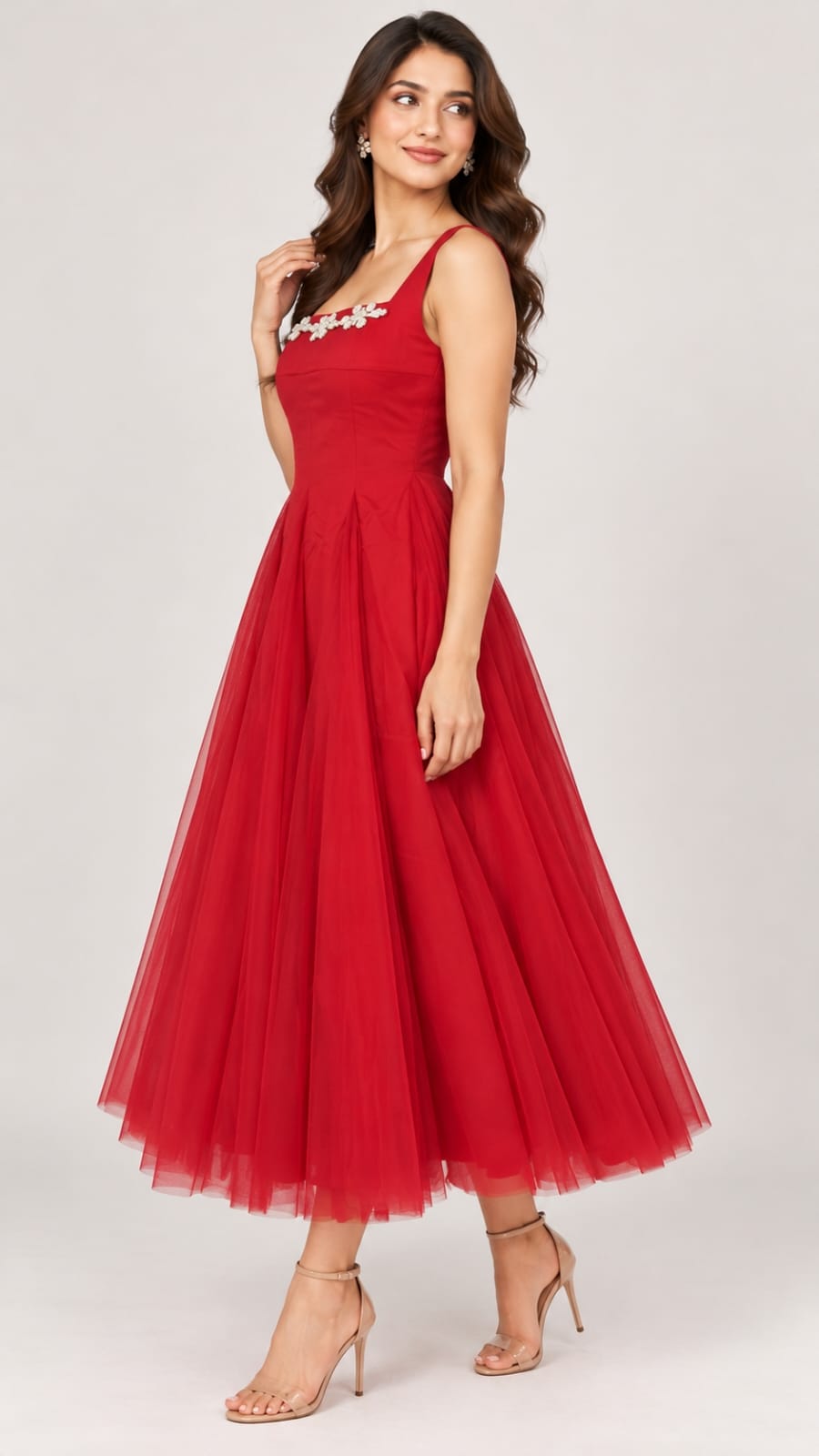 Woman net floral dress
