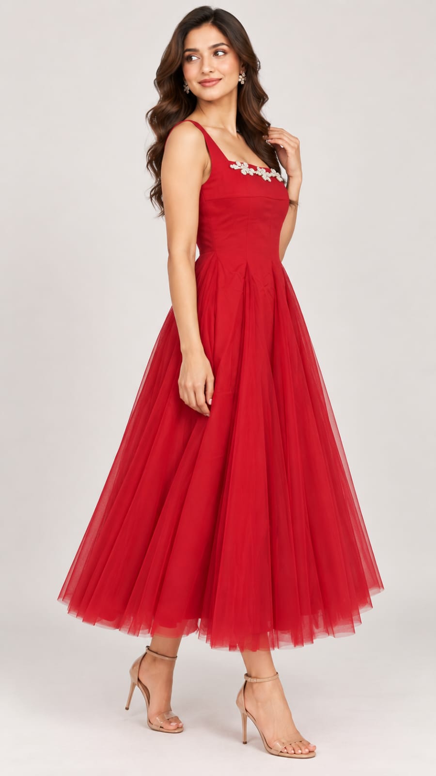 Woman net floral dress