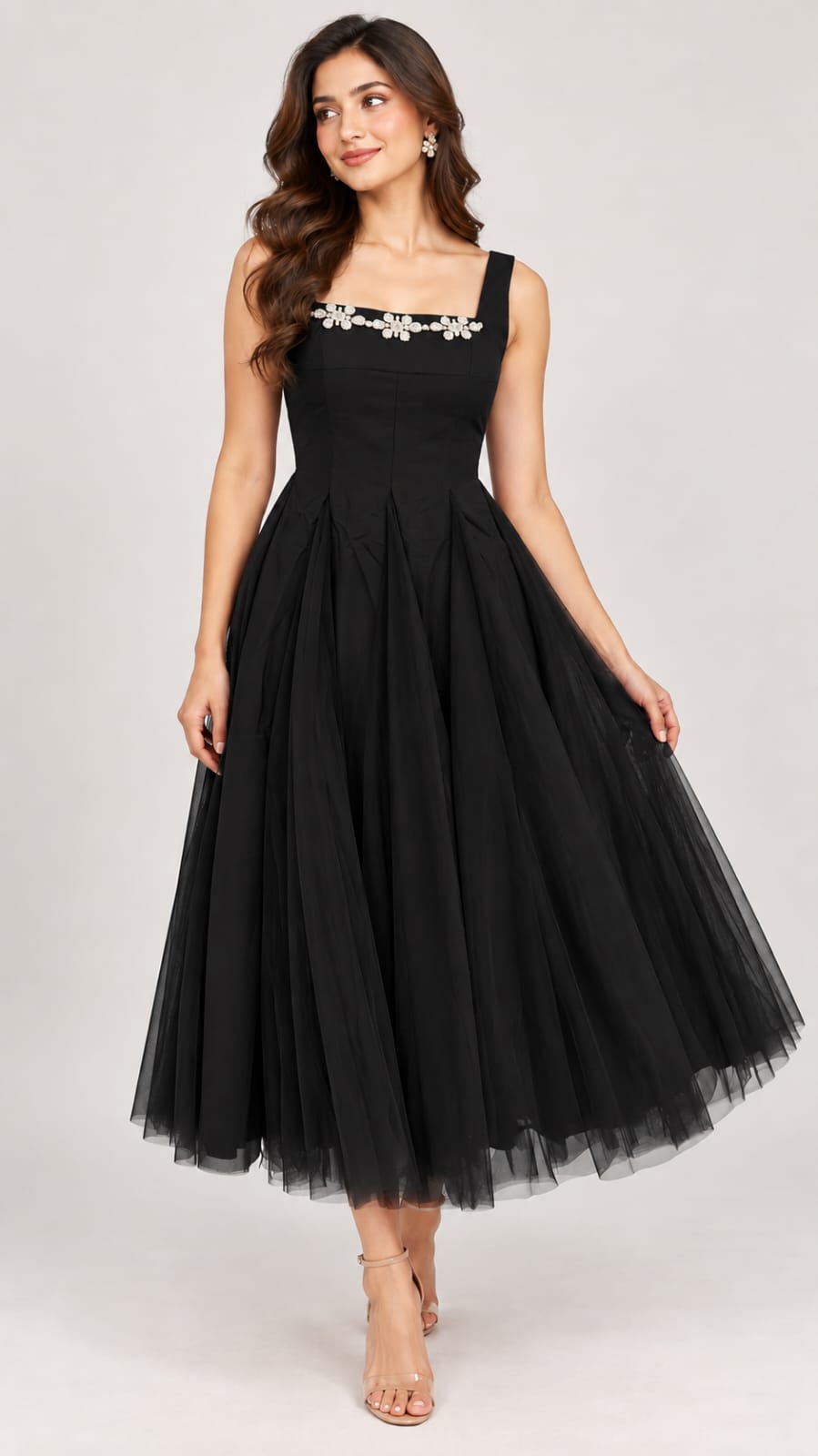 Woman net floral dress