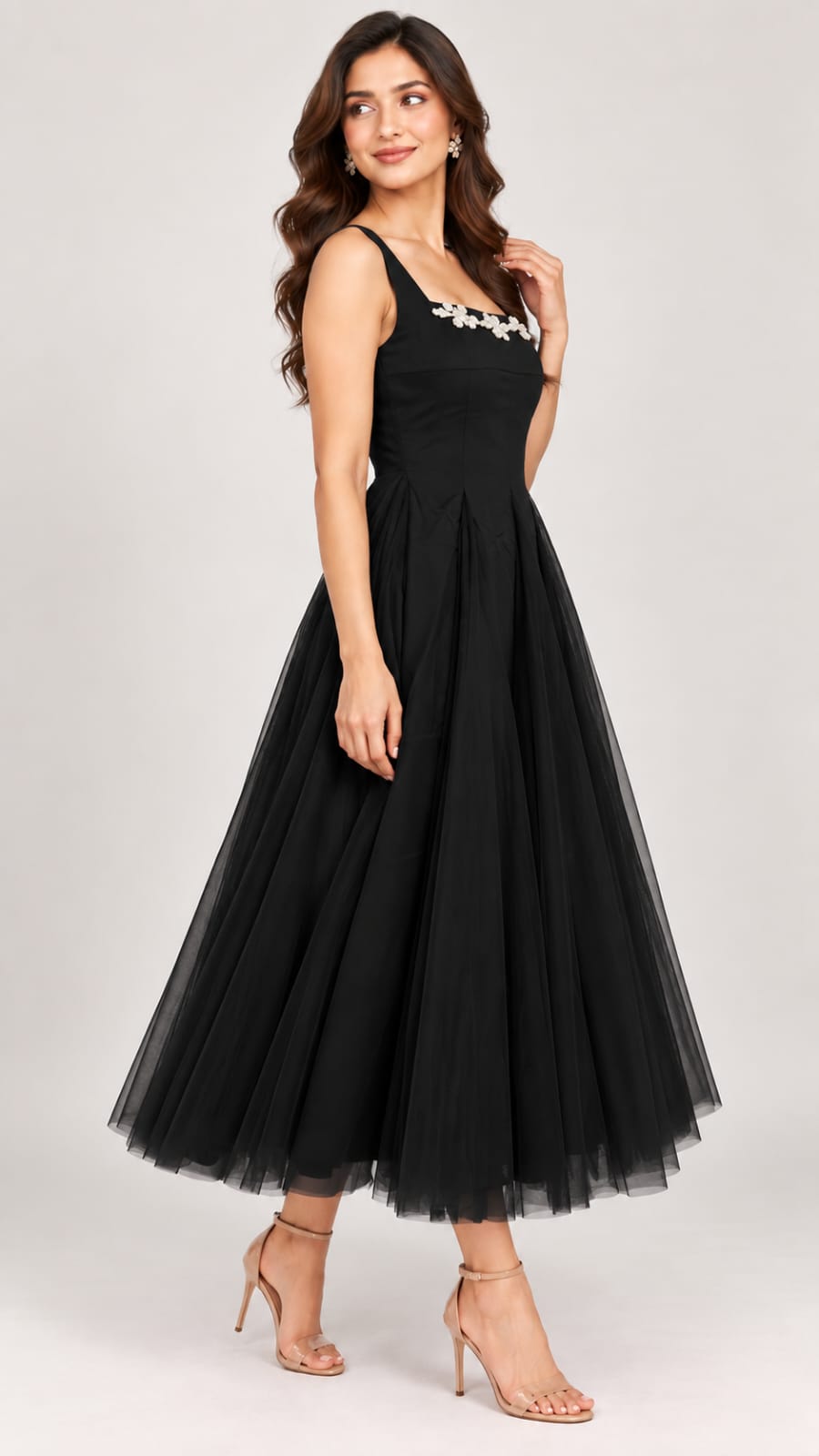 Woman net floral dress