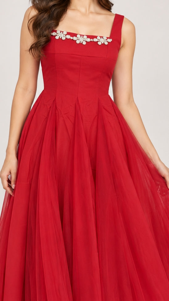 Woman net floral dress