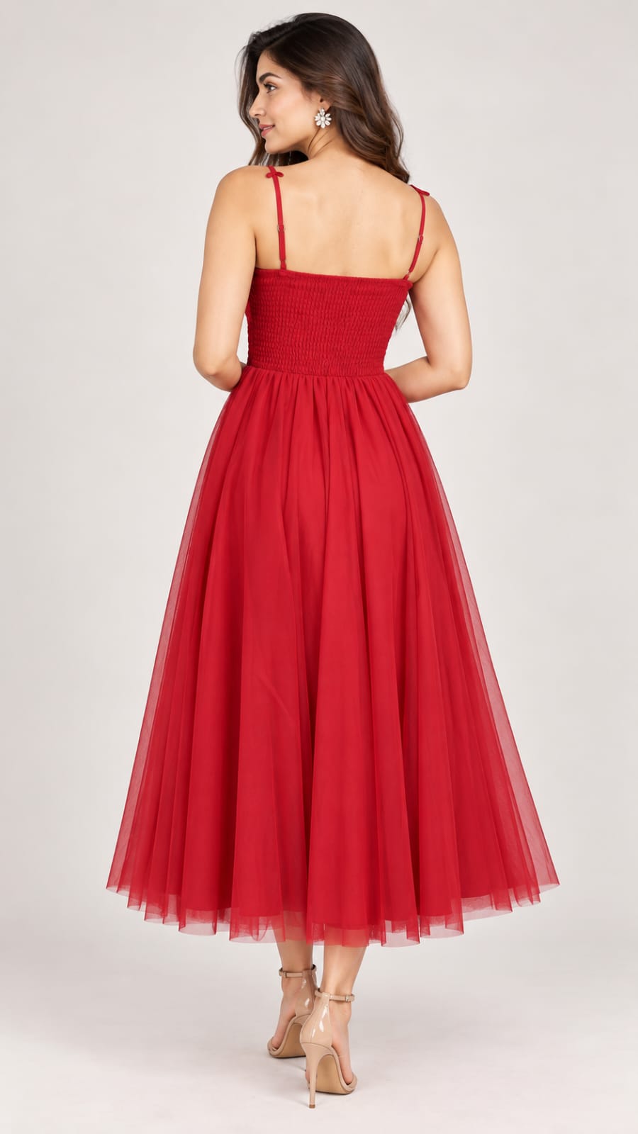 Woman net floral dress