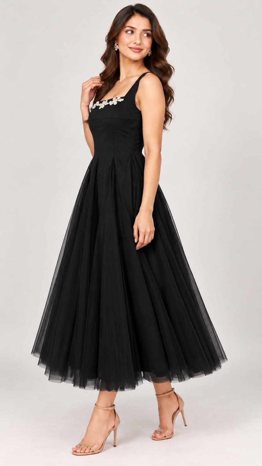 Woman net floral dress