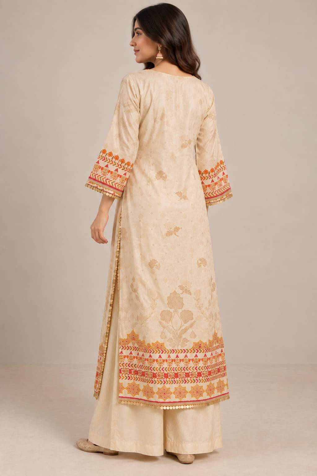Ivory Embroidered Co-ord Set