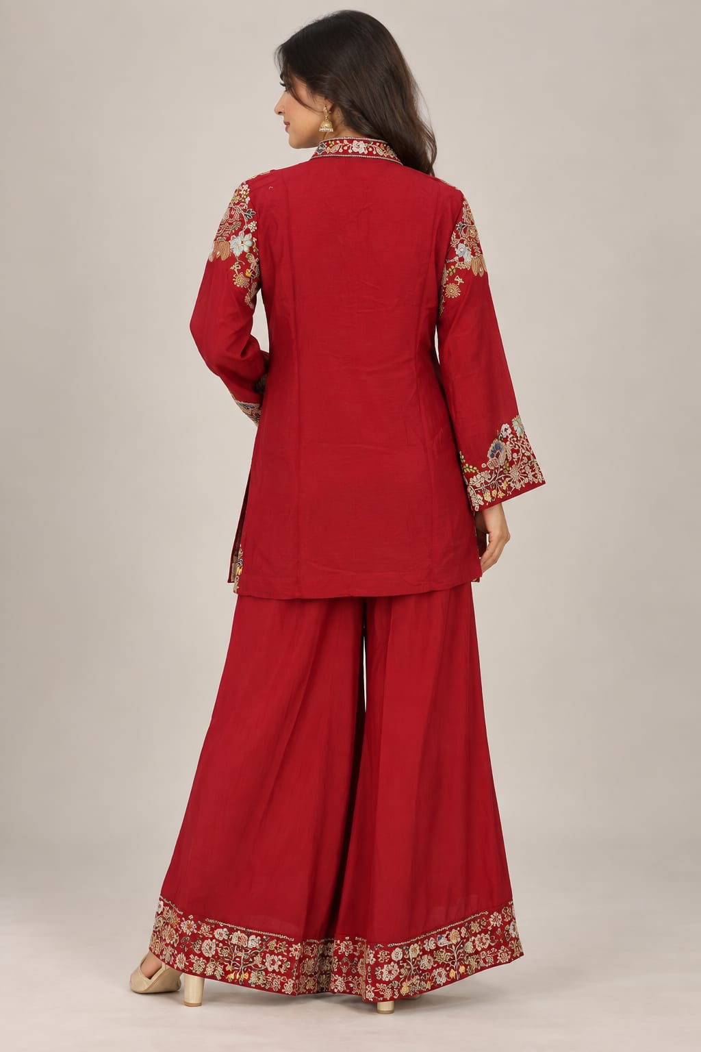 Woman Red & Rust Floral Co-ord Set