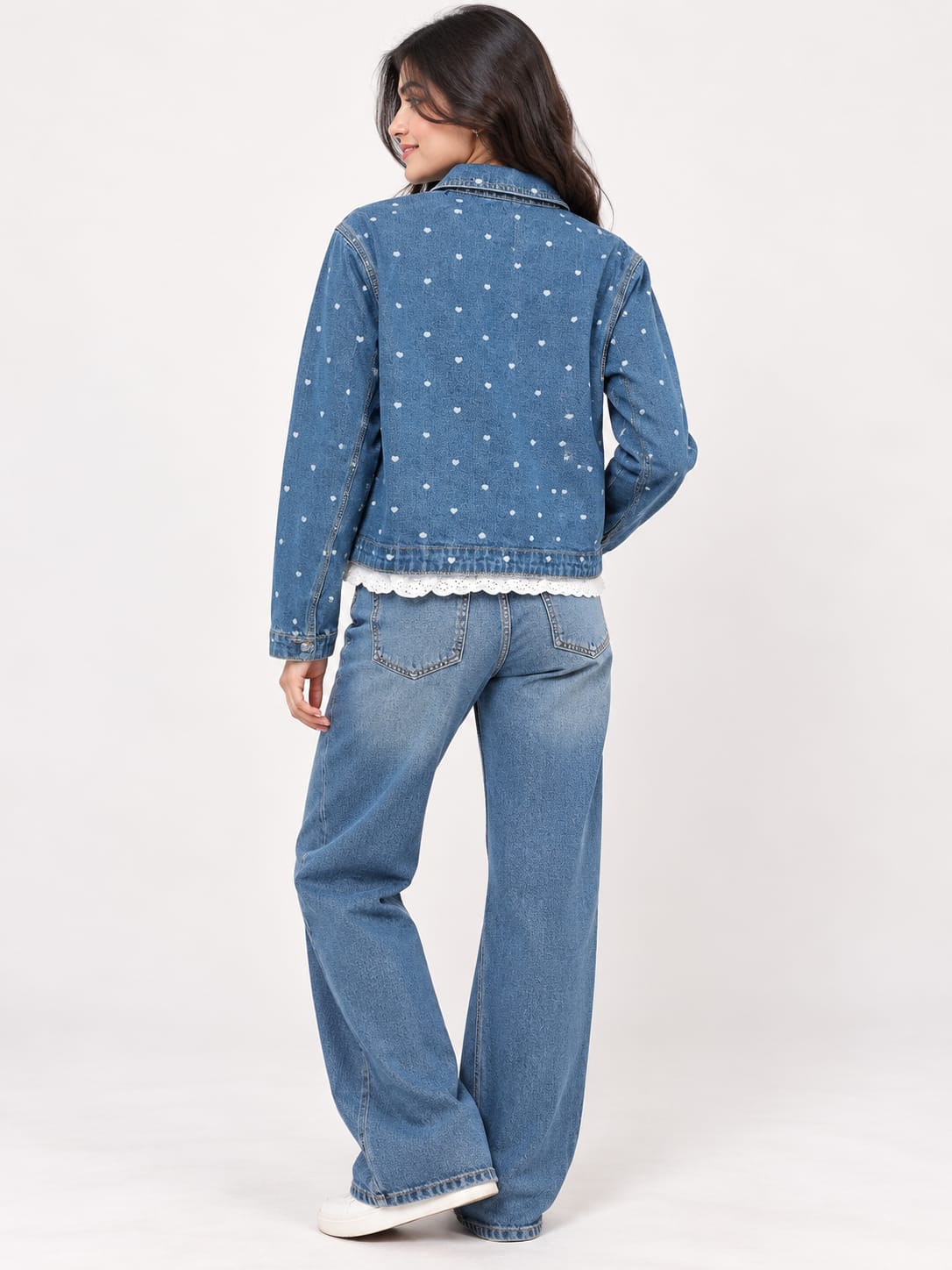 Polka Dot Denim Jacket