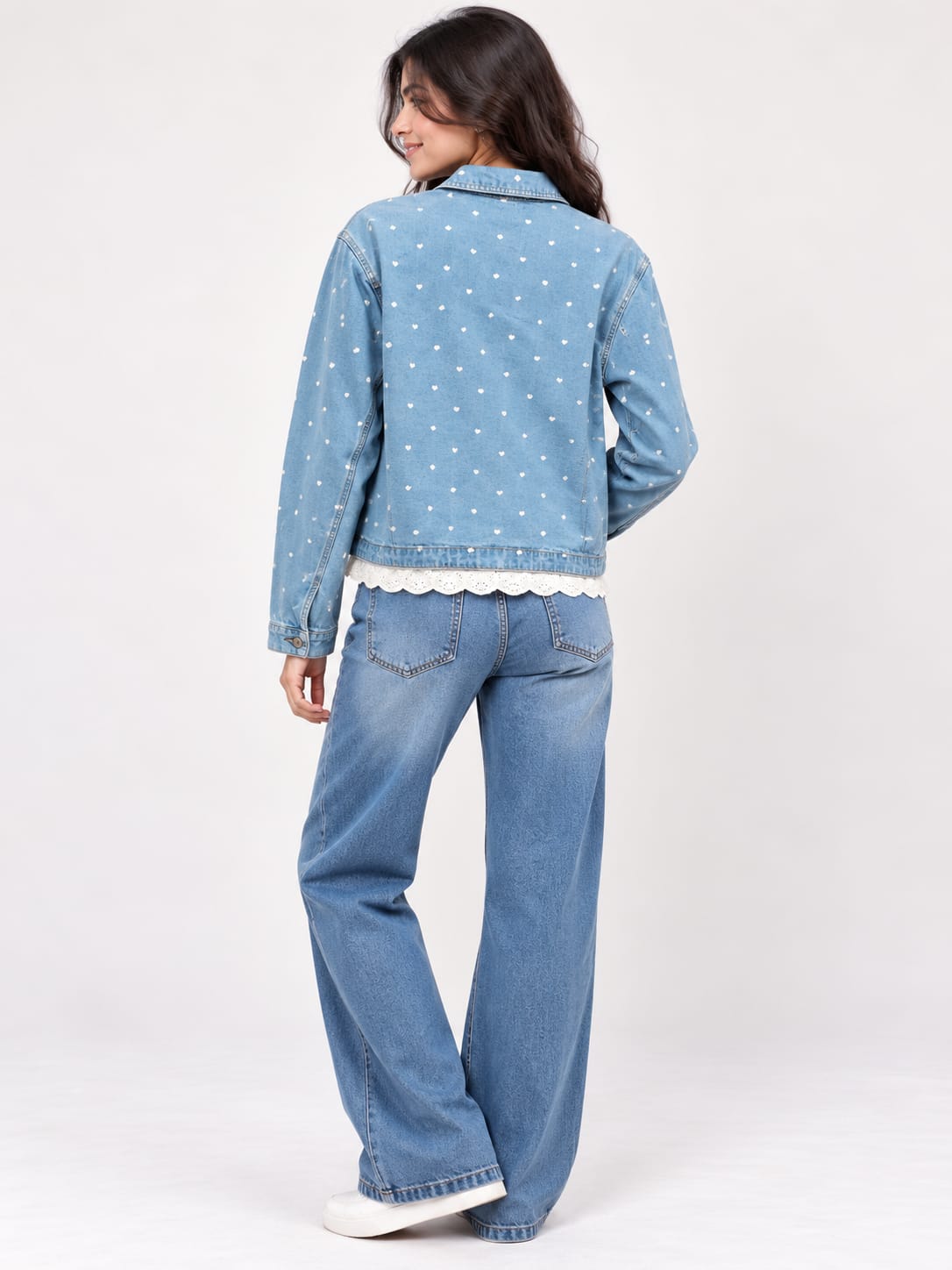 Polka Dot Denim Jacket